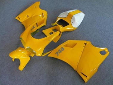 Custom 1993-2005 Ducati 748 Motorcycle Fairings - White Yellow