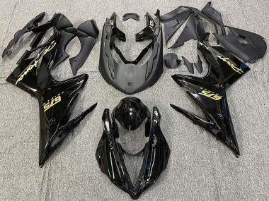 Custom 2013-2016 Triumph Daytona 675 Motorcycle Fairings - Glossy Black Gold Decals