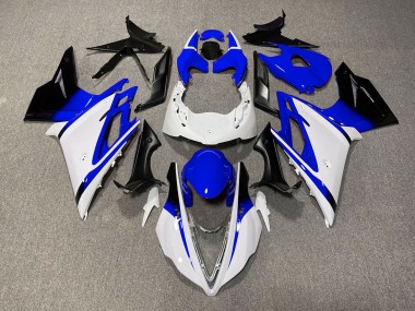 Custom 2013-2016 Triumph Daytona 675 Motorcycle Fairings - White Blue Glossy Black