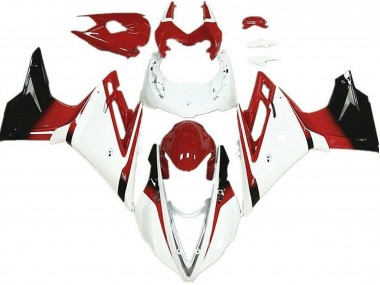 Custom 2013-2016 Triumph Daytona 675 Motorcycle Fairings - White Red Glossy Black