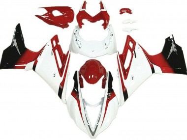 Custom 2013-2016 Triumph Daytona 675 Motorcycle Fairings - White Red Glossy Black
