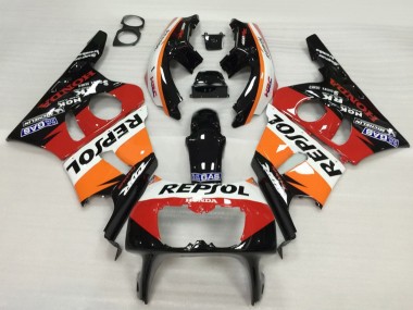Custom 1987-1989 Honda CBR400RR NC23 Motorcycle Fairing - Orange White Red Glossy Black Repsol HRC