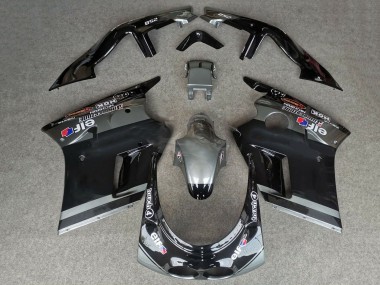 Custom 1989-1990 Kawasaki ZXR250 Motorcycle Fairings - Glossy Black Grey Elf Touch4 Bridgestone