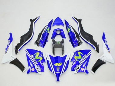 Custom 2012-2014 Yamaha TMAX530 Motorcycle Fairings - Blue Black White ENEOS MoviStar Yamalube 46