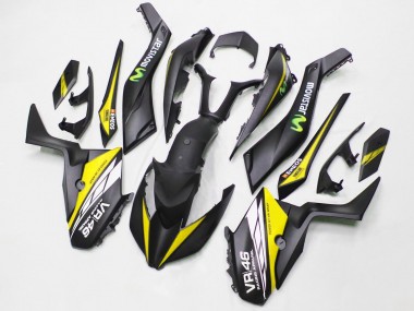 Custom 2017-2021 Yamaha XMAX300 Motorcycle Fairings - Matte Black Yellow MoviStar ENEOS 46