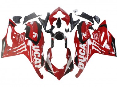 Custom 2020-2024 Ducati Panigale V2 Motorcycle Fairings - Red Glossy Black Monster Corse
