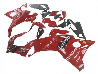Custom 2020-2021 Ducati Panigale V4 V4S Motorcycle Fairing - Red Glossy Black Lenovo 117
