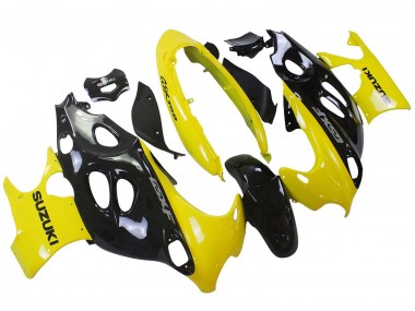 Custom 2004-2006 Suzuki GSX600F/GSX750F Motorcycle Fairings - Glossy Black Yellow