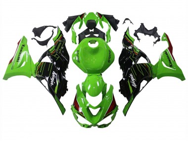 Custom 2023-2025 Kawasaki ZX6R Motorcycle Fairings - Green Black