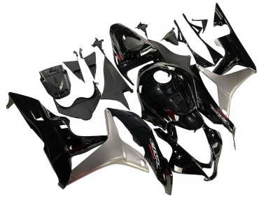 Custom 2007-2008 Honda CBR600RR Motorcycle Fairing Kits - Silver Glossy Black