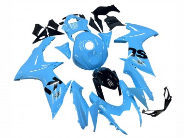 Custom 2011-2024 Suzuki GSXR 600 / GSXR 750 Motorcycle Fairings - Light Blue Black