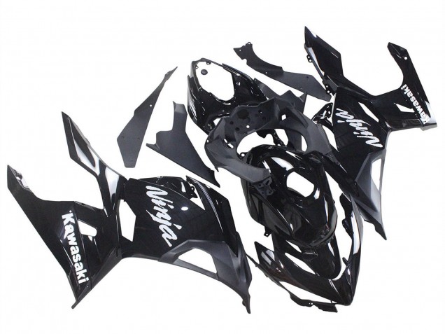 2018-2024 Kawasaki Ninja 400 Motorcycle Fairings - Glossy Black Matte Black White Decals