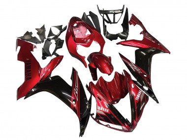 Custom 2004-2006 Yamaha YZF 1000 R1 Motorcycle Fairings - Red Glossy Black
