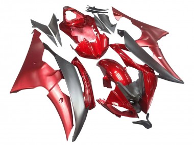 Custom 2008-2016 Yamaha YZF 600 R6 Motorcycle Fairings - Red Grey
