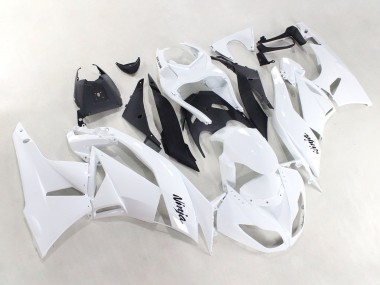 Custom 2009-2012 Kawasaki ZX6R Motorcycle Fairings - White Black Ninja