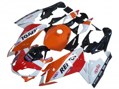 Custom 2006-2011 Aprilia RS125 Motorcycle Fairings - White Orange Red Repsol