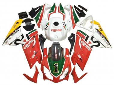 Custom 2006-2011 Aprilia RS125 Motorcycle Fairings - White Red Green