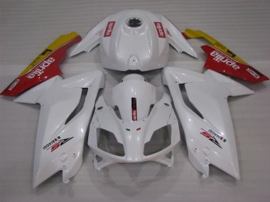 Custom 2006-2011 Aprilia RS125 Motorcycle Fairings - White Red Yellow