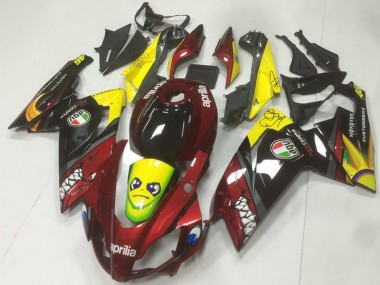 Custom 2006-2011 Aprilia RS125 Motorcycle Fairings - Red Yellow Black Shark