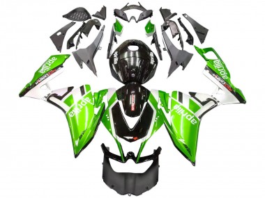Custom 2012-2018 Aprilia RS4 50 125 Motorcycle Fairings - White Green Glossy Black