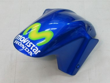 Custom 2004-2007 Honda CBR600 F4i Motorcycle Fairings - Blue Yellow Green MoviStar