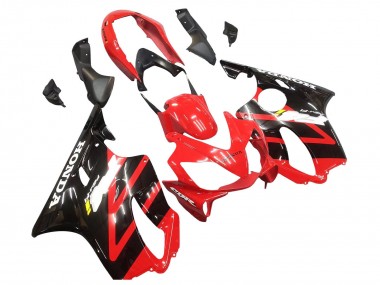 Custom 2004-2007 Honda CBR600 F4i Motorcycle Fairing - Red Glossy Black