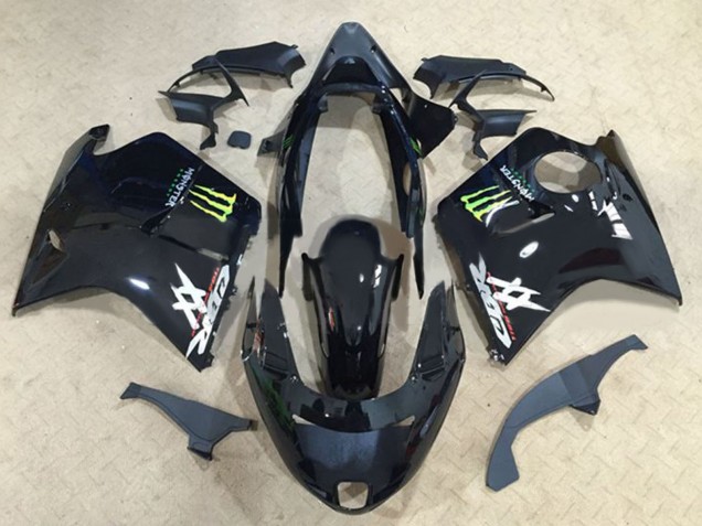 1996-2007 Honda CBR1100XX Blackbird Motorcycle Fairings - Glossy Black Green Monster