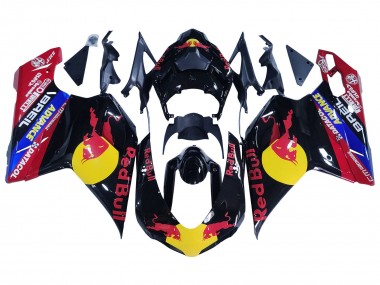 Custom 2007-2014 Ducati 848/1098/1198 Motorcycle Fairings - Glossy Black Yellow Blue Red Bull