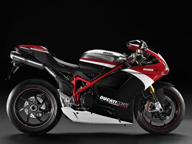 Custom 2007-2014 Ducati 848/1098/1198 Motorcycle Fairings - White Red Glossy Black