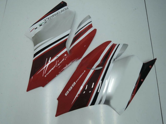 2011-2014 Ducati Panigale 899 Motorcycle Fairing - White Red Glossy Black