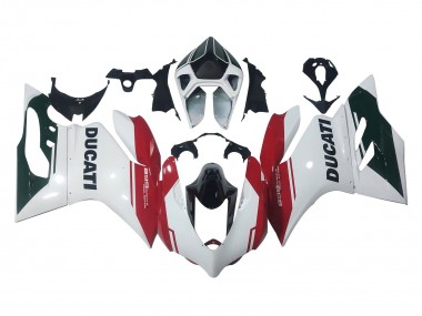 Custom 2011-2014 Ducati Panigale 899 Motorcycle Fairings - White Red Glossy Black
