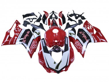 Custom 2015-2020 Ducati 959/1299 Motorcycle Fairings - White Red Black Aruba 7