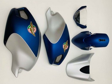 Custom 2008-2012 Ducati Monster 696 796 1100 1100S Motorcycle Fairings - Dark Blue Silver