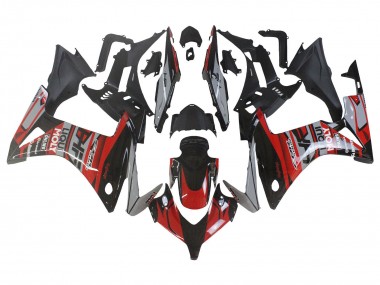 Custom 2013-2015 Honda CBR500R Motorcycle Fairings - Red Silver Glossy Black