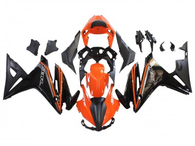 Custom 2016-2018 Honda CBR500R Motorcycle Fairings - Orange Glossy Black Matte Black