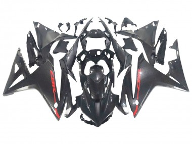 Custom 2016-2018 Honda CBR500R Motorcycle Fairings - Black Carbon Fiber Red