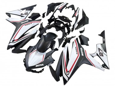 Custom 2016-2018 Honda CBR500R Motorcycle Fairings - White Red Matte Black