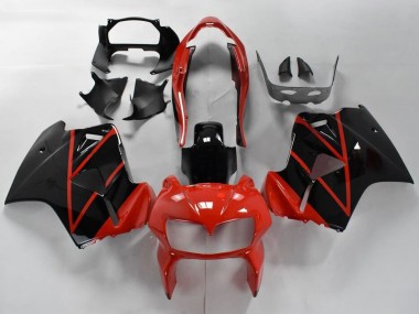 Custom 1998-2001 Honda VFR 800 Motorcycle Fairings - Red Glossy Black Stripe