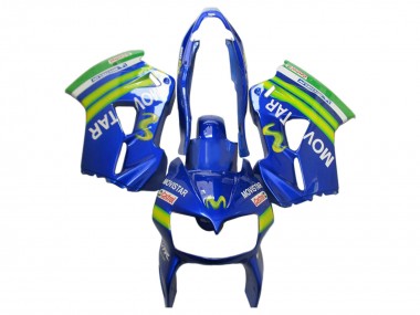 Custom 2002-2013 Honda VFR 800 Motorcycle Fairings - Blue Green White MoviStar Castrol