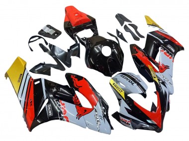 Custom 2004-2005 Honda CBR1000RR Motorcycle Fairings - Yellow Red White Glossy Red Bull Repsol HRC