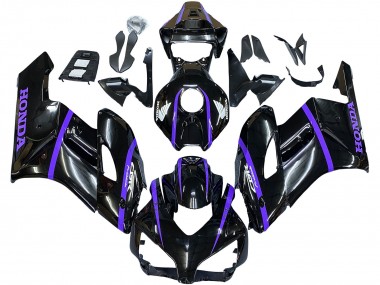 Custom 2004-2005 Honda CBR1000RR Motorcycle Fairings - Glossy Black Purple Stripe