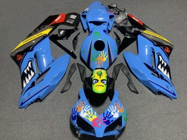 Custom 2004-2005 Honda CBR1000RR Motorcycle Fairing - Blue Yellow Black Red Shark