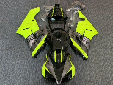 Custom 2004-2005 Honda CBR1000RR Motorcycle Fairings - Yellow Grey Glossy Black Nastro Azzurro