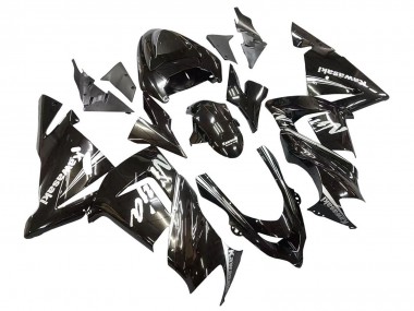 Custom 2004-2005 Kawasaki ZX10R Motorcycle Fairings - Glossy Black Ninja