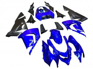 Custom 2004-2005 Kawasaki ZX10R Motorcycle Fairings - Blue Black Ninja
