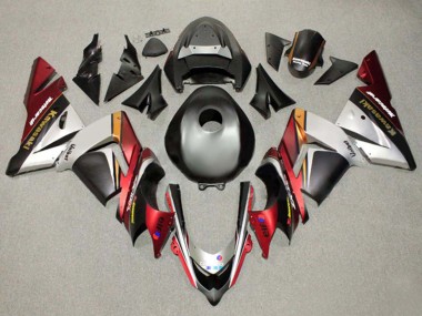 Custom 2004-2005 Kawasaki ZX10R Motorcycle Fairings - Black Silver Red Orange