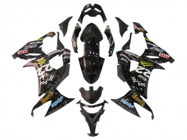 Custom 2006-2007 Kawasaki ZX10R Motorcycle Fairings - Glossy Black Red Blue Yellow Monster