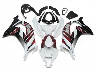 Custom 2011-2015 Kawasaki ZX10R Motorcycle Fairings - White Red Silver Black