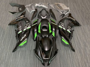 Custom 2016-2020 Kawasaki ZX10R Motorcycle Fairings - Matte Black Green White Ninja