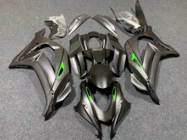 Custom 2016-2020 Kawasaki ZX10R Motorcycle Fairings - Matte Black Green Honeycomb
